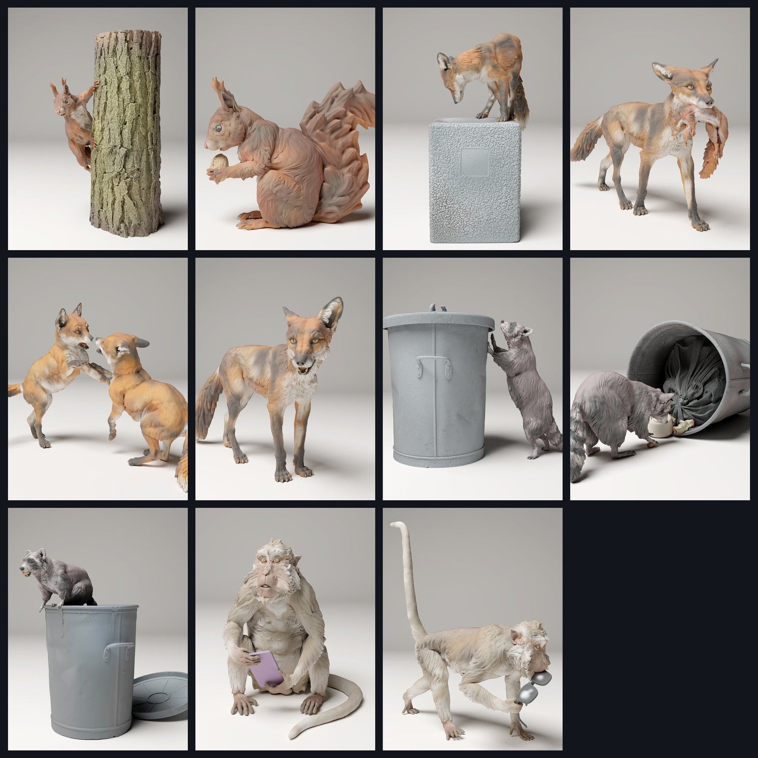 Esta imagen es la imagen de categoría para el lanzamiento 24_09: Städtische Tierfiguren & Tierminiaturen für Diorama und Modellbau