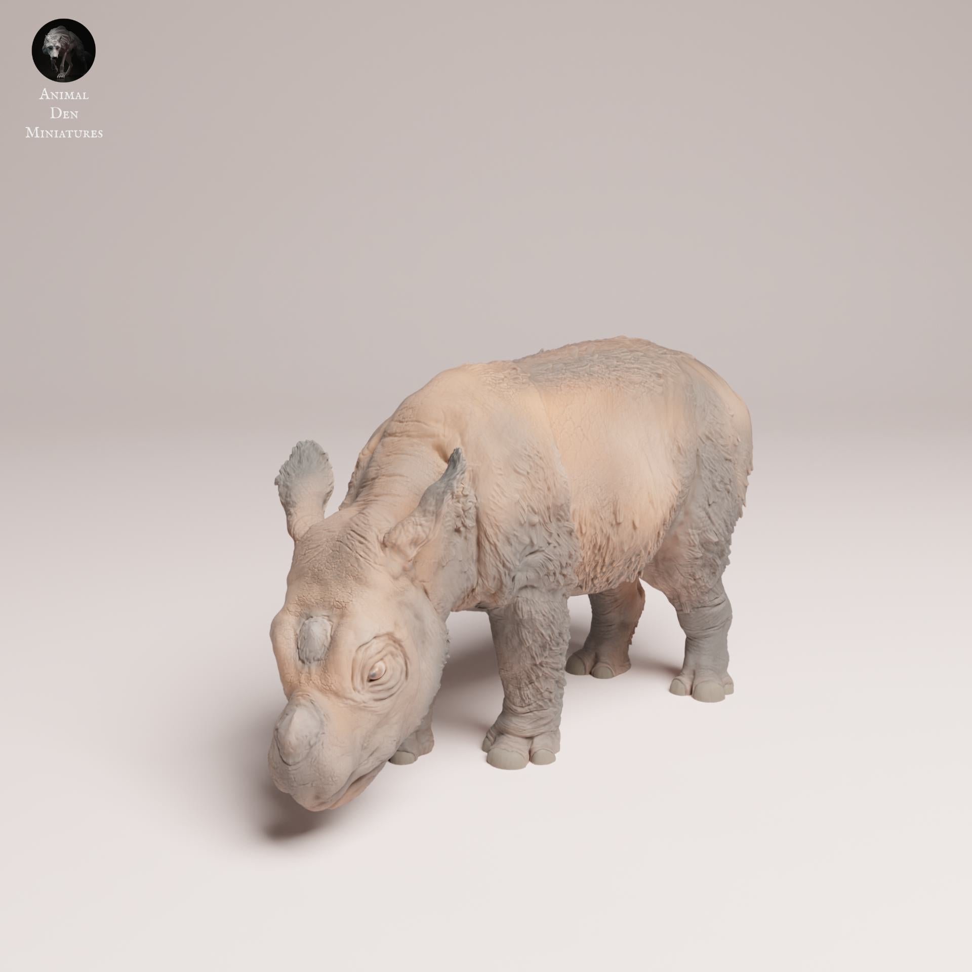 Foto del producto Figura de animal Diorama, Modelismo: 0: Figura de fauna salvaje: Ternero de rinoceronte de Sumatra (Ref 25_03_01)