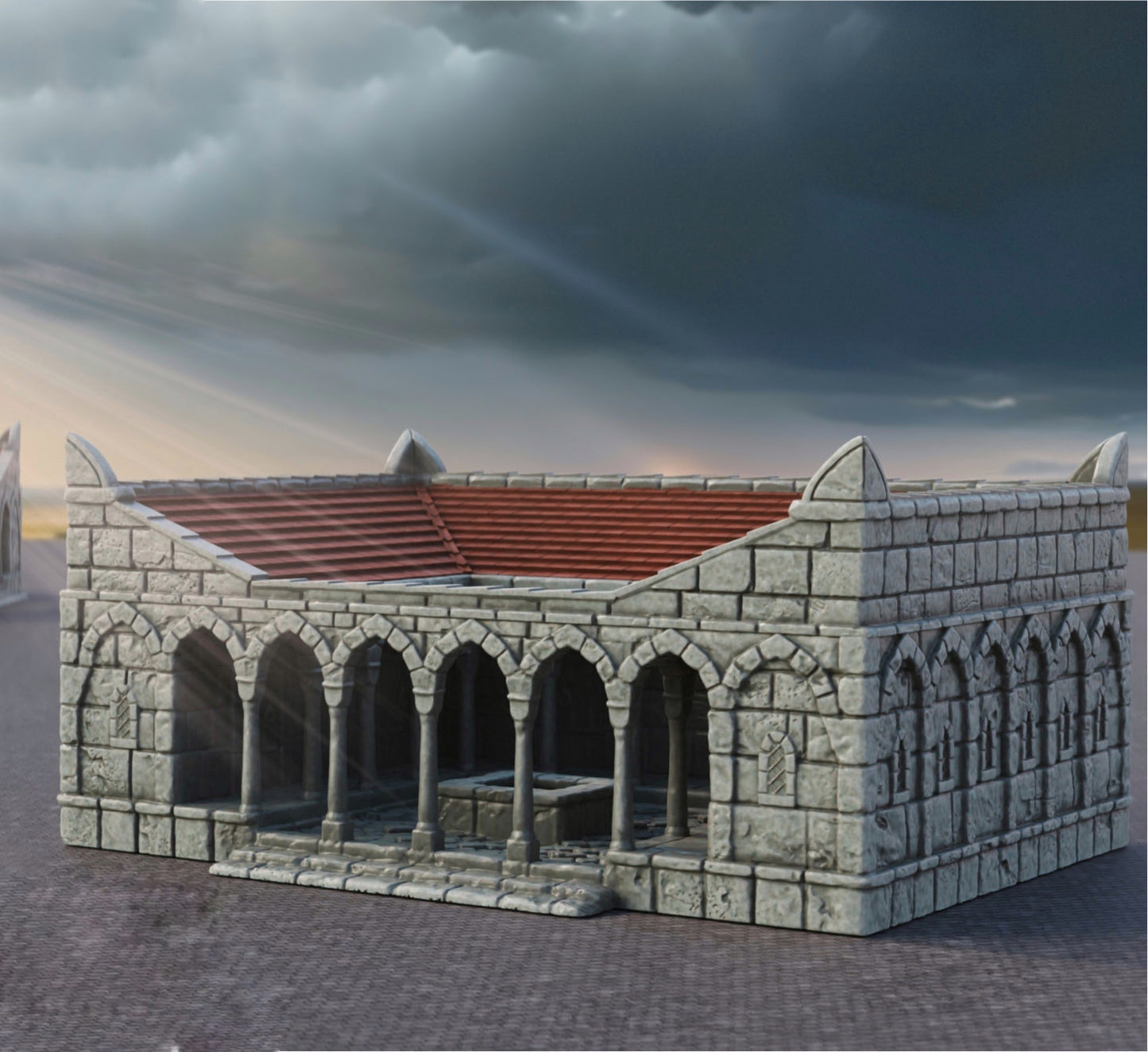 Foto del producto Tabletop 28mm The Printing Goes Ever On (TPGEO) 0: Estación médica Ciudad Marfil - Edificio Reino de Gonthan - Terreno de hospital para Tabletop
