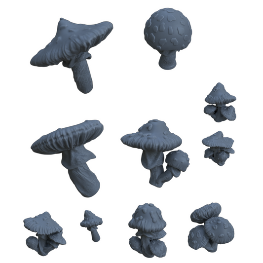 Foto del producto Diorama y decoración de modelismo, accesorios: 0: Plantas y vegetación: 10 setas con puntos - Setas venenosas