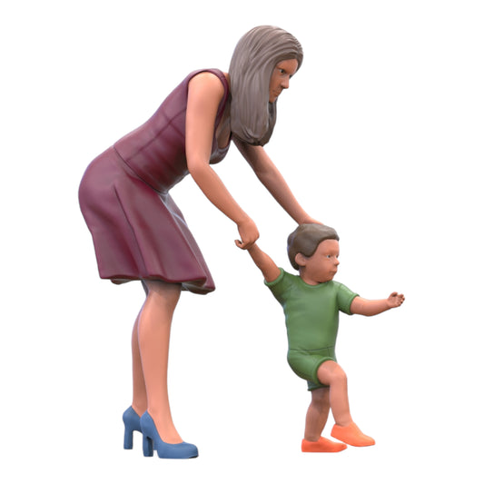 Foto del producto Diorama y modelismo miniatura figura: Mujer con niño - Madre con hijo