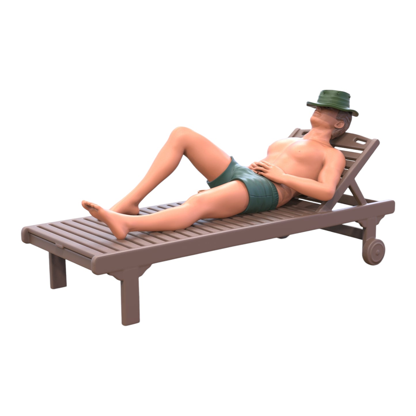 Foto del producto Diorama y modelismo figura en miniatura: Hombre en tumbona - Vacacionista en la playa