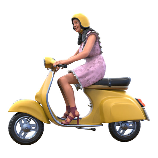 Foto del producto diorama y modelo de figura en miniatura: Mujer en Vespa