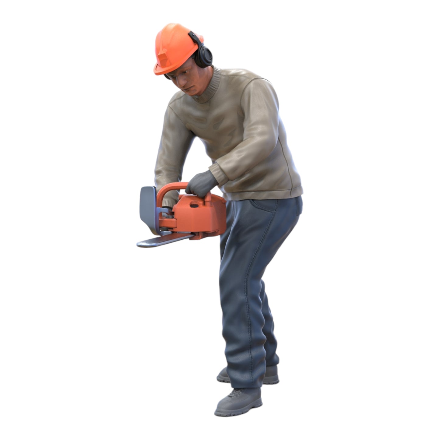 Produktfoto Diorama und Modellbau Miniatur Figur: Mann mit Kettensäge