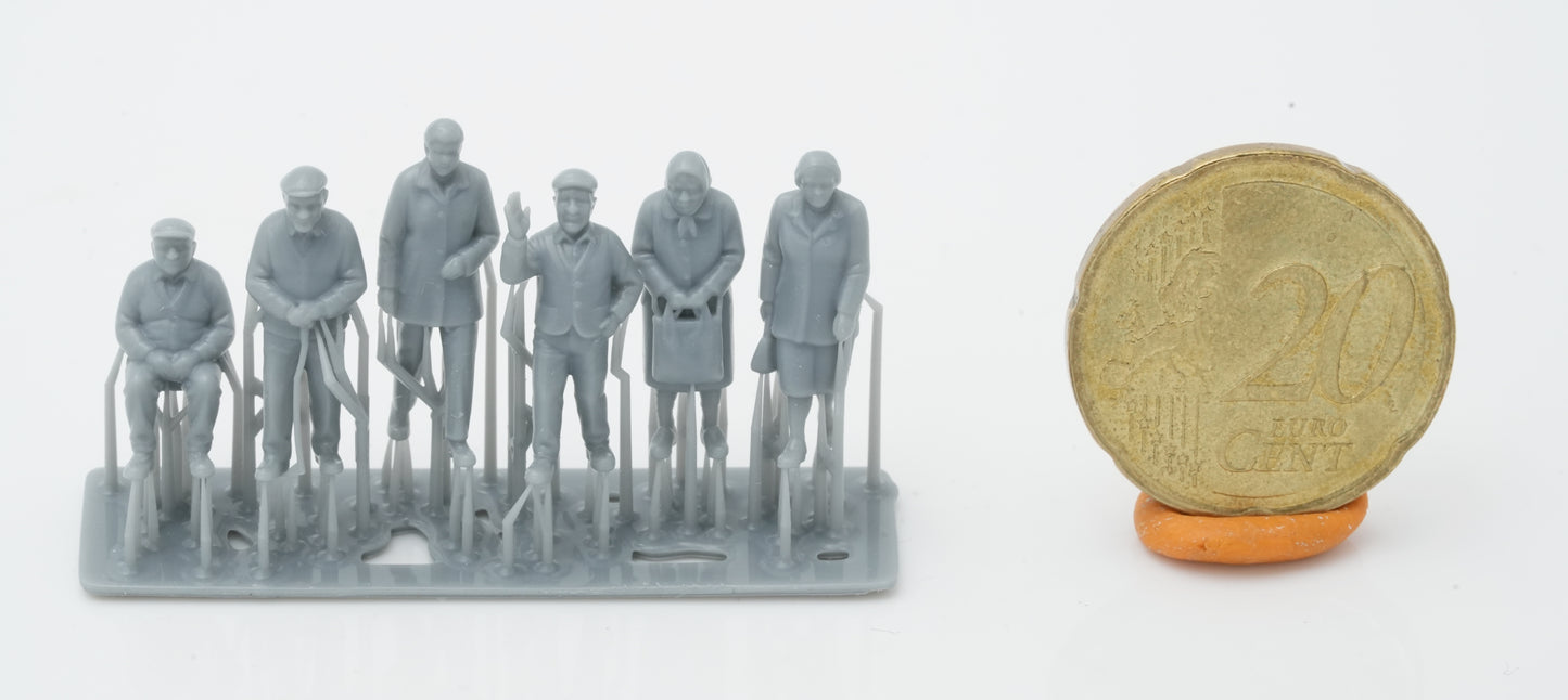 Produktfoto Figur H0, 1:72 - 0: Greise und Rentner Figuren Set (6 Figuren)