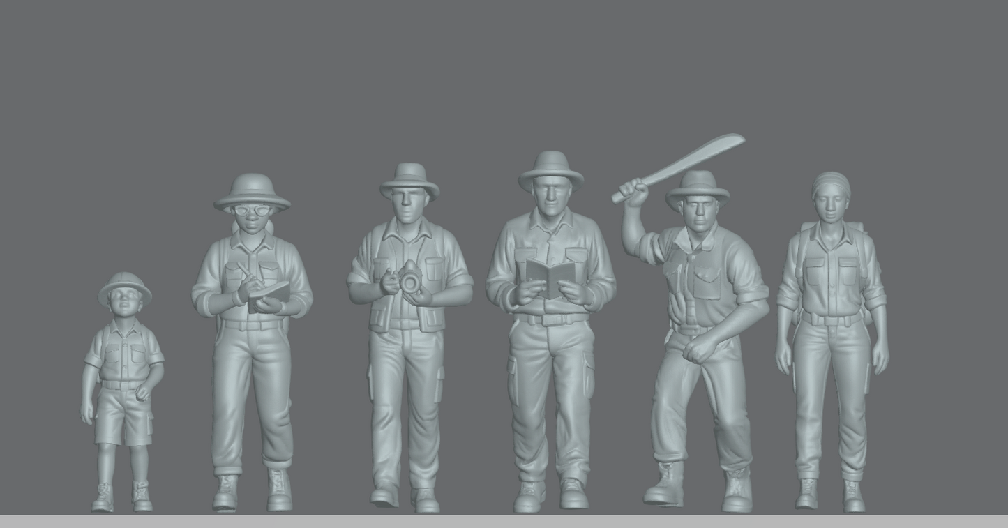 Produktfoto Figur H0, 1:72 - 0: Forscher Dschungel Expedition Figuren Set (6 Figuren)