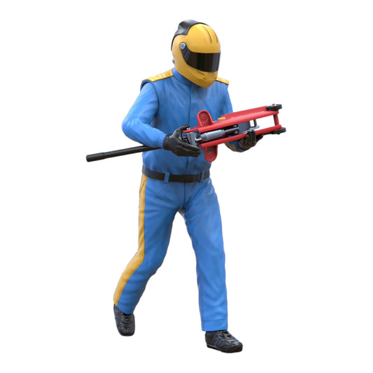 Foto del producto Diorama y modelo de figura en miniatura: Equipo de pit con gato hidráulico