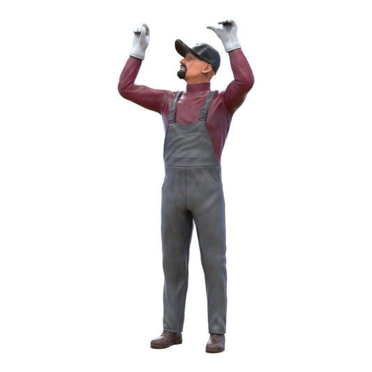 Foto del producto Diorama y modelo de figura en miniatura: Mecánico en posición invertida 2