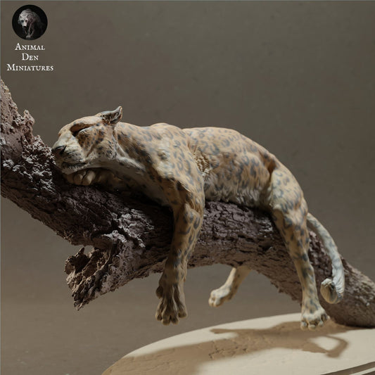 Foto del producto figura de animal diorama, modelismo: 0: Figura de fauna salvaje: Leopardo africano en árbol (Ref 01_01_46)