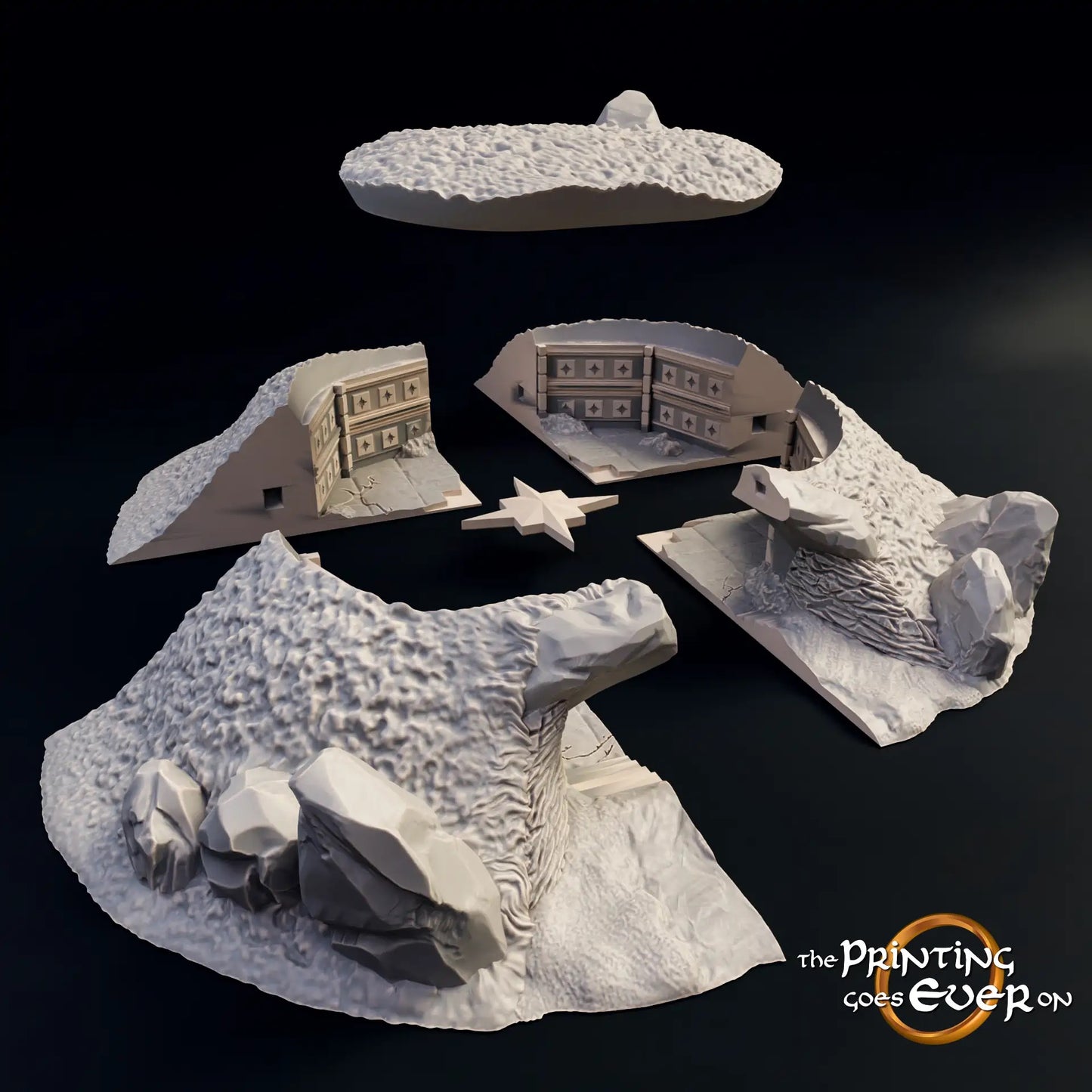 Foto del producto Tabletop 28mm The Printing Goes Ever On (TPGEO) 0: Gran cámara funeraria catacumbas - Tumba fantasmal bajo la colina - Tumbas en la colina
