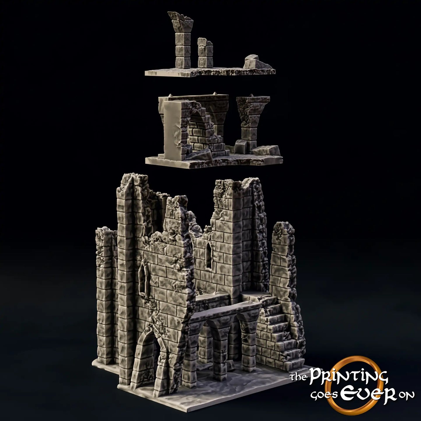 Foto del producto Tabletop 28mm The Printing Goes Ever On (TPGEO) 0: Ruina E - Escombros de una ciudad medieval - Casa destruida