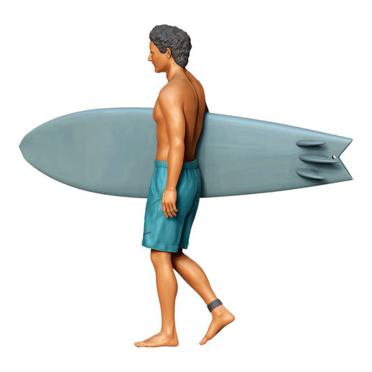 Foto del producto Diorama y modelismo Miniatura Figura: Wellenreiter: Surfista con tabla de surf en la playa