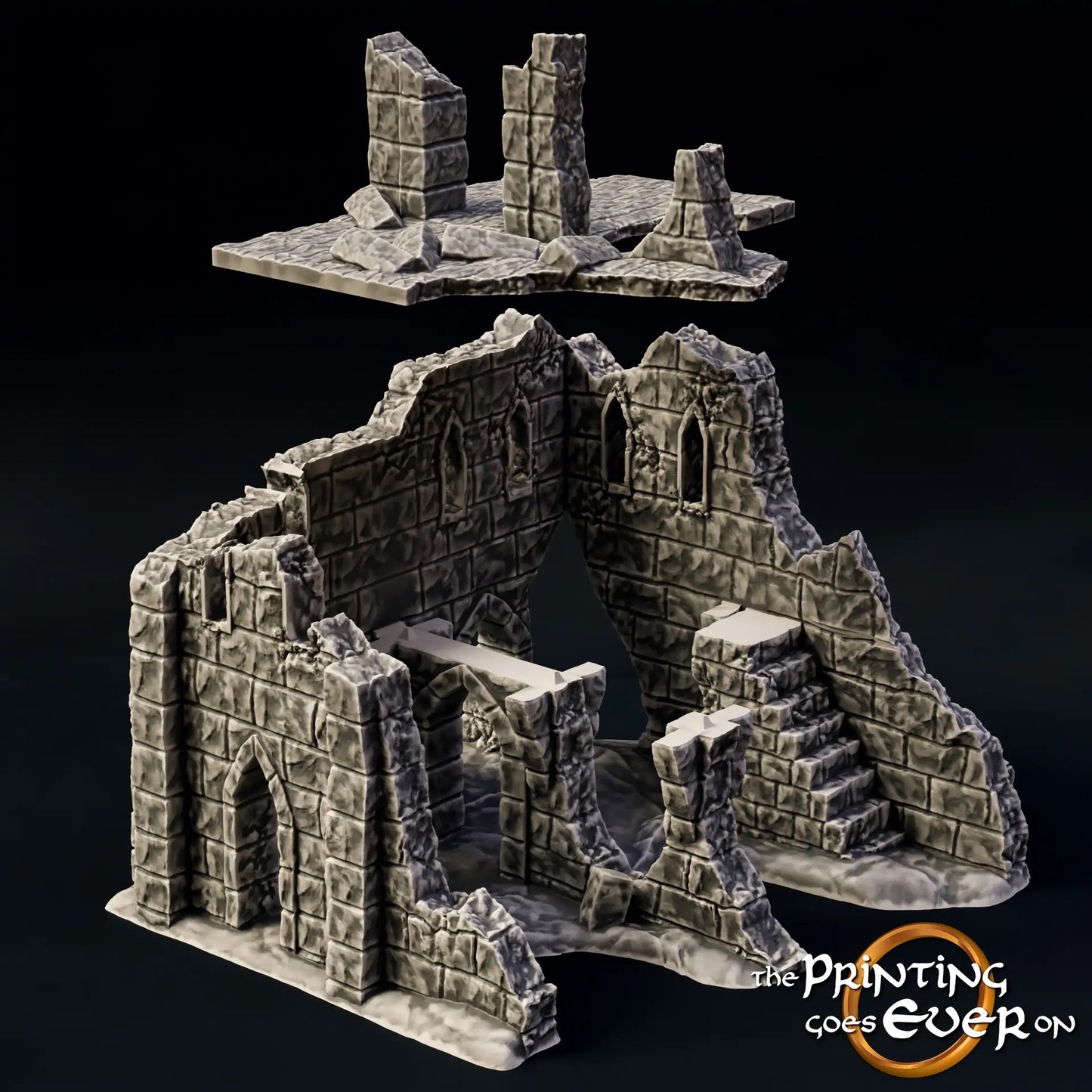 Foto del producto Tabletop 28mm The Printing Goes Ever On (TPGEO) 0: Ruina E - Escombros de una ciudad medieval - Casa destruida