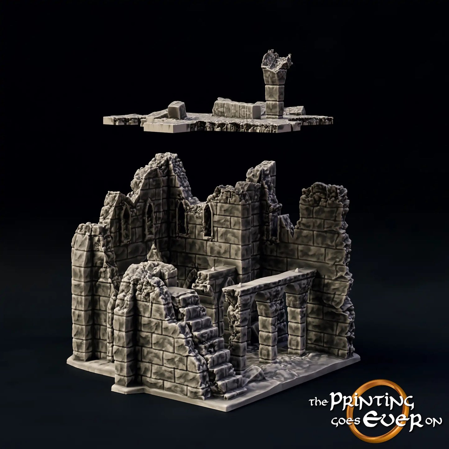Foto del producto Tabletop 28mm The Printing Goes Ever On (TPGEO) 0: Ruina E - Escombros de una ciudad medieval - Casa destruida