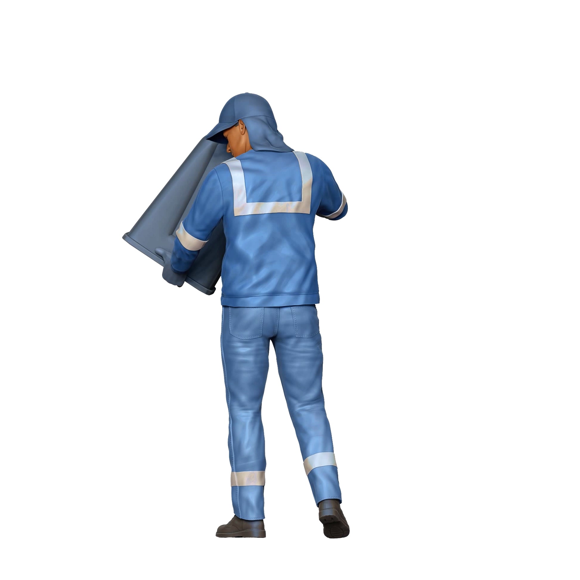 Foto del producto Diorama y modelismo figura en miniatura: equipo de recogida de basura - basurero con cubo de basura