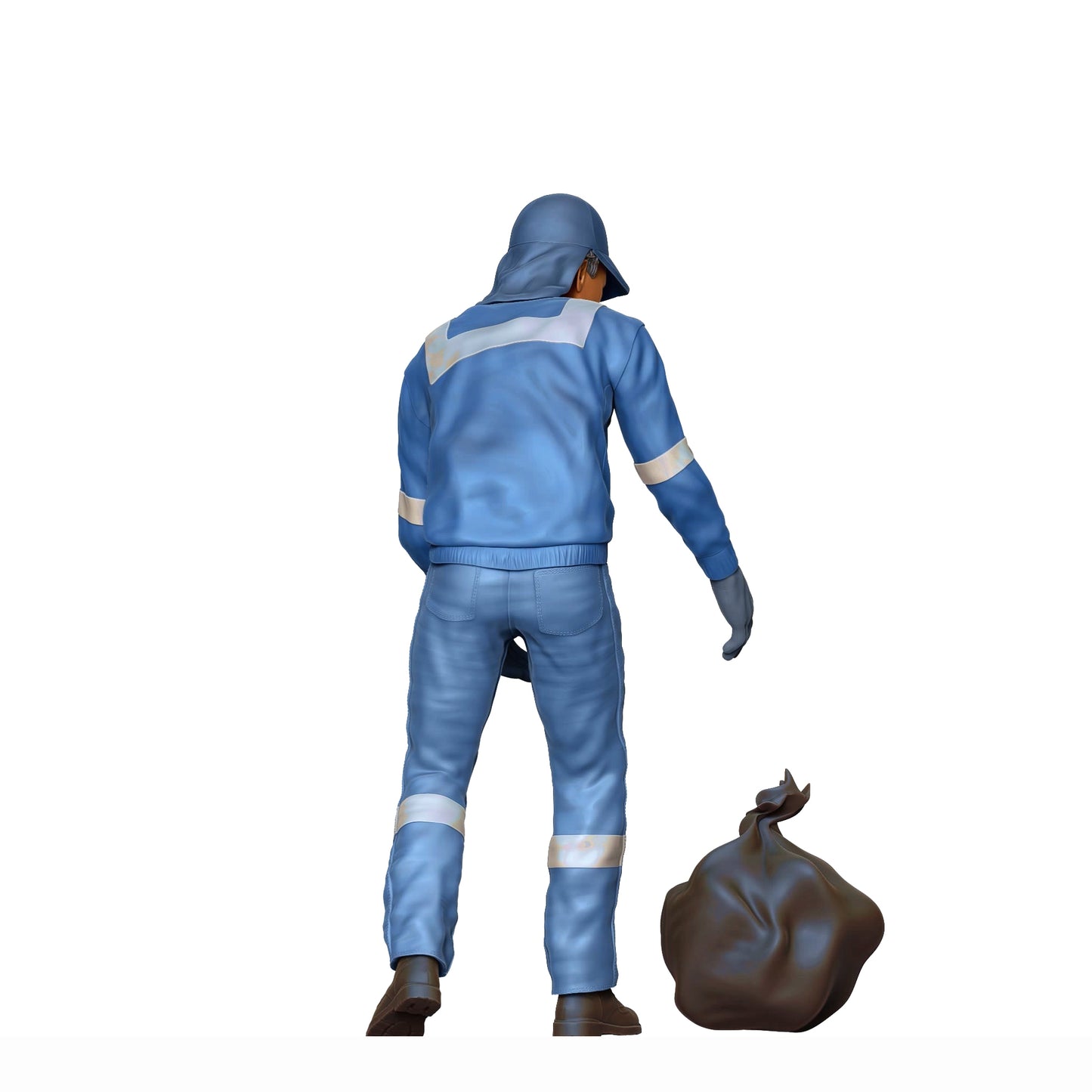 Produktfoto Diorama und Modellbau Miniatur Figur: Müllabfuhr Team - Müllmann mit Müllsack 2