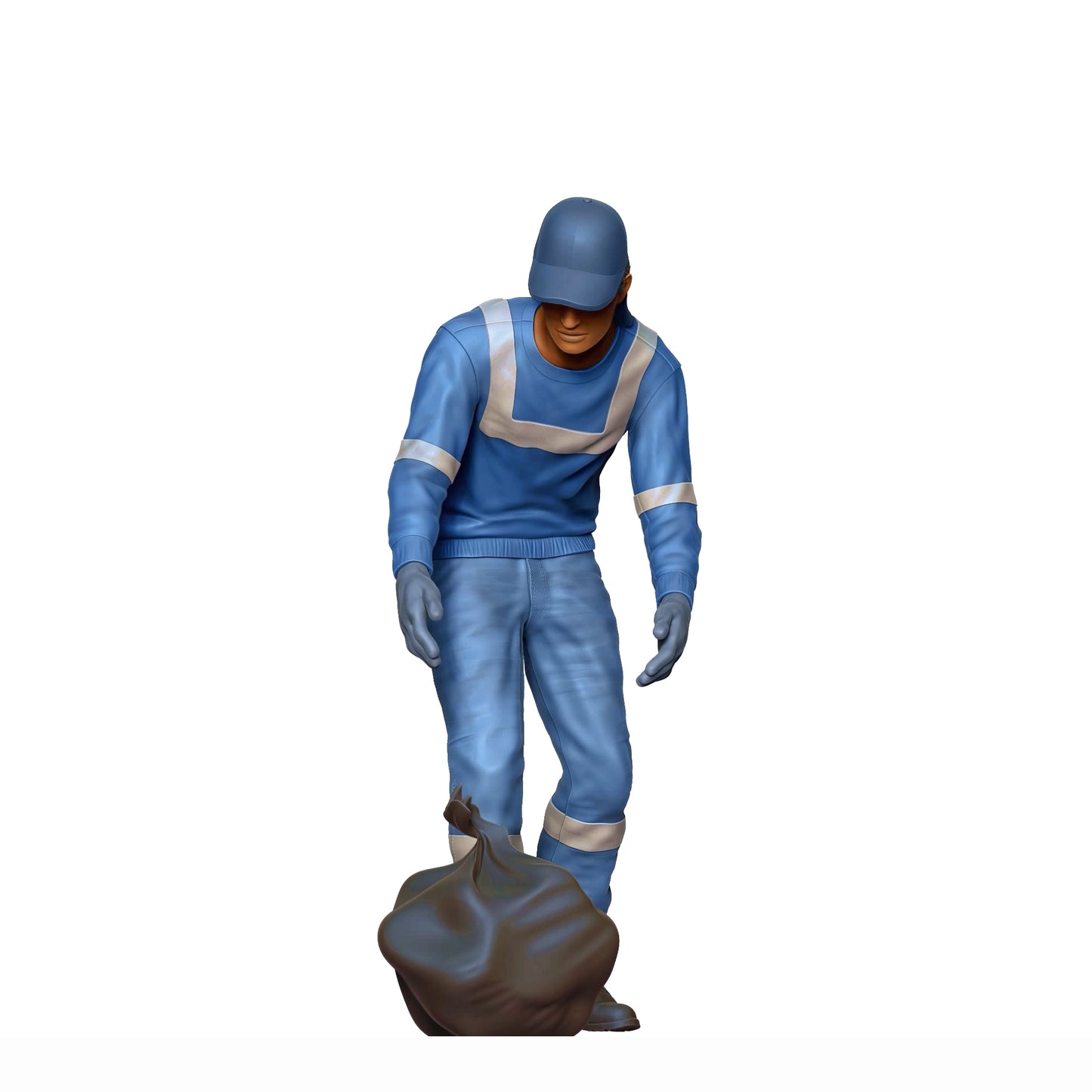 Produktfoto Diorama und Modellbau Miniatur Figur: Müllabfuhr Team - Müllmann mit Müllsack 2