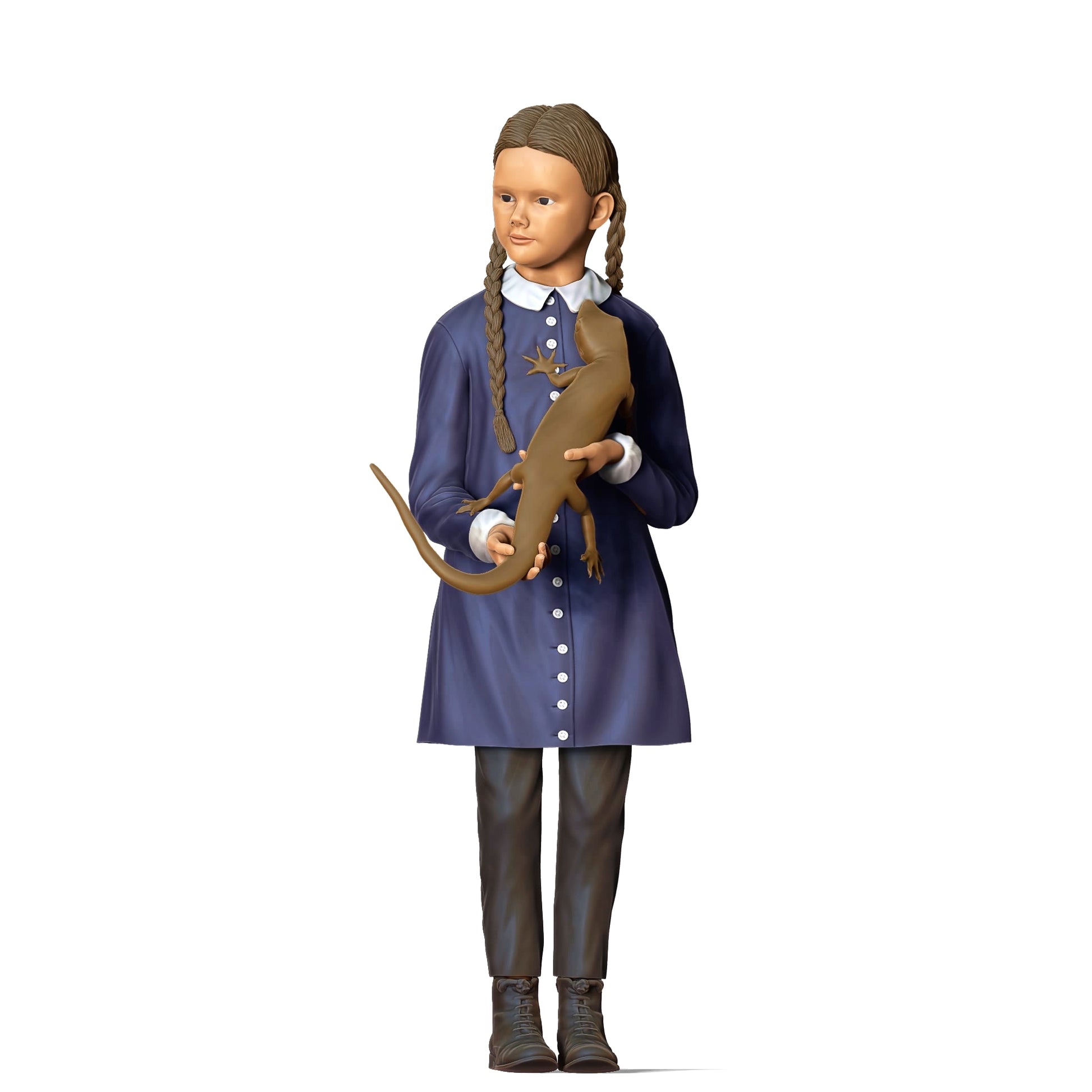 Foto del producto Diorama y modelismo miniatura figura: Familia de horror - Niña con lagarto como mascota