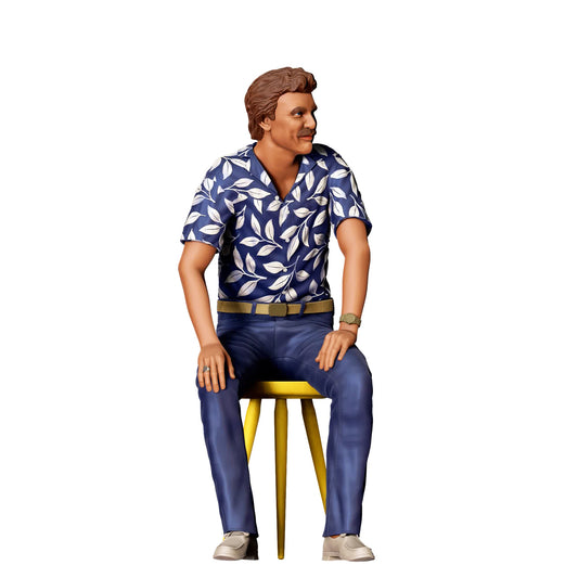 Foto del producto de modelismo diorama 0: Hombre sentado con camisa hawaiana - Personaje de los años 80 (Ref. Nr. 429)