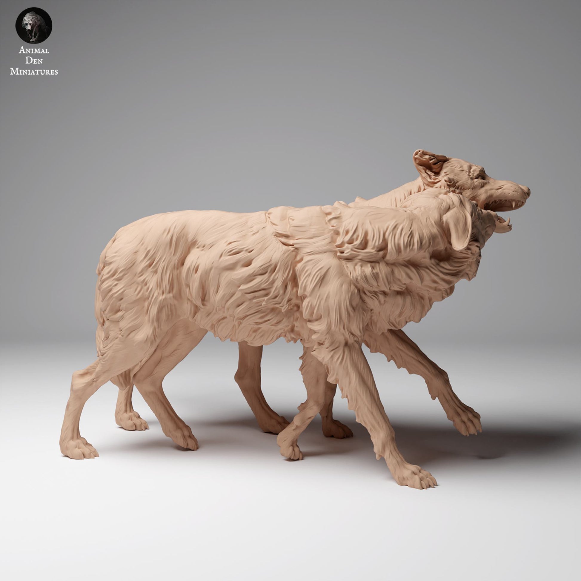 Foto del producto figura de animal diorama, modelismo: 0: Figuras de fauna salvaje: Lobos mongoles en juego (Ref 24_12_05)