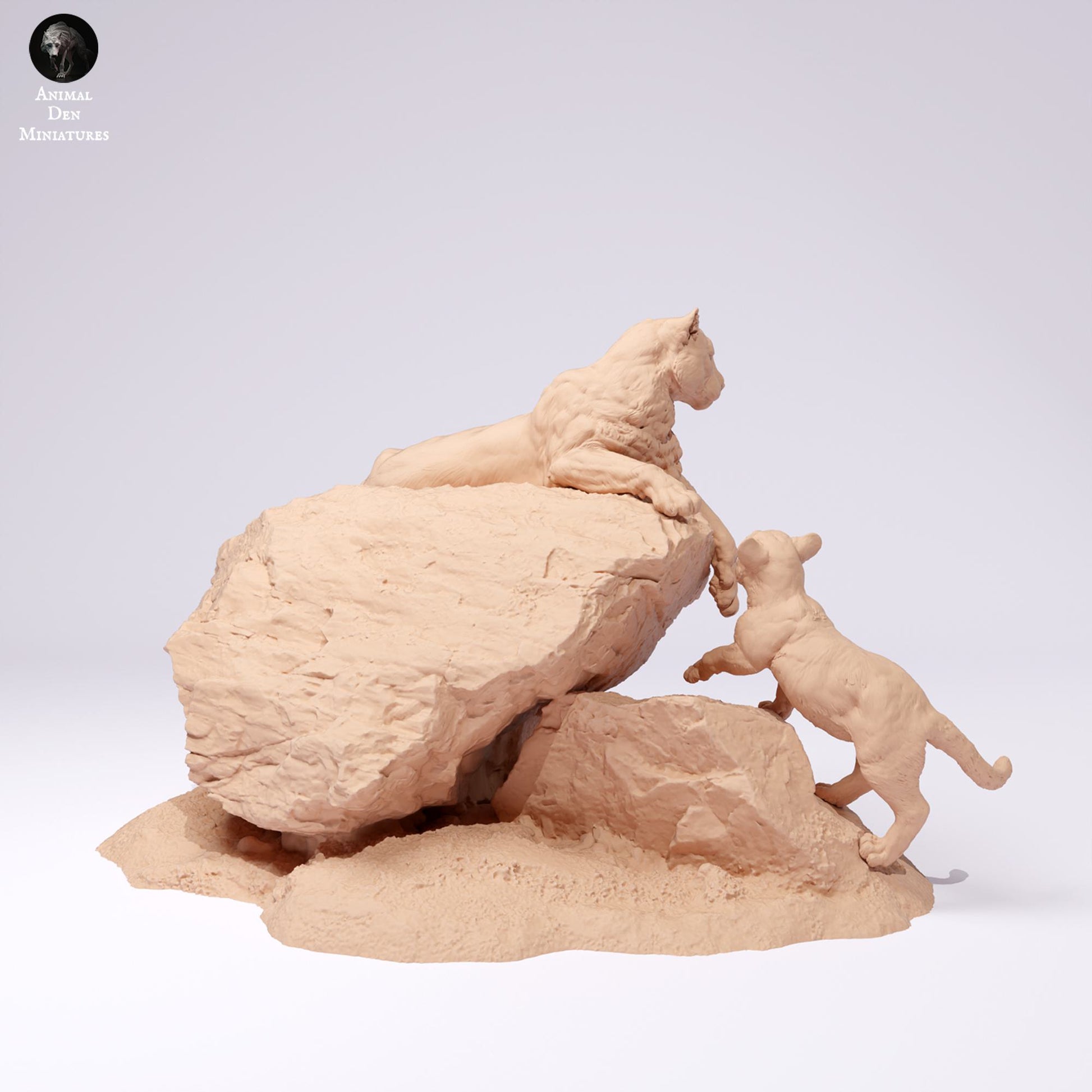 Foto del producto figura de animal diorama, modelismo: 0: figura de fauna salvaje: puma en una roca (Ref 25_01_05)