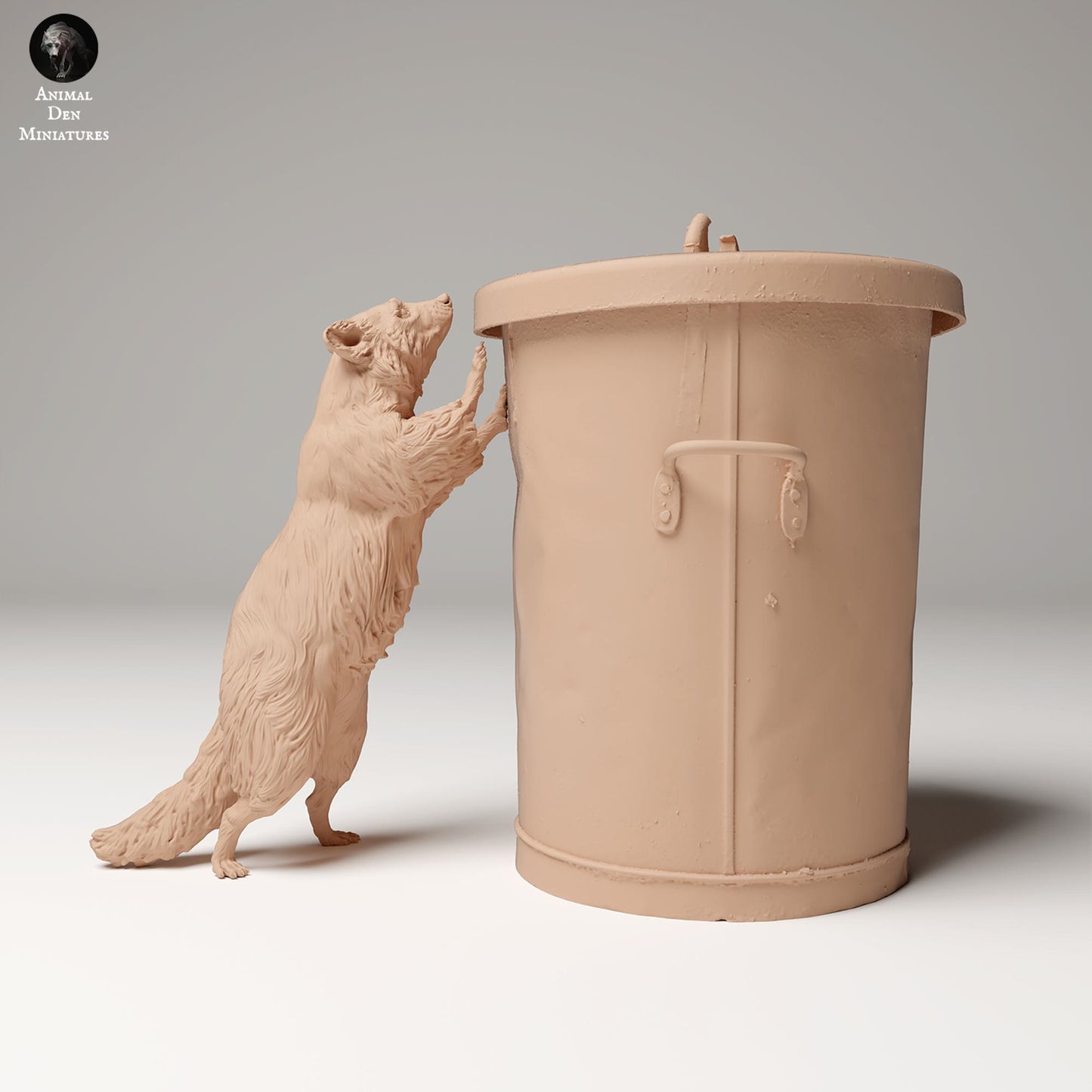 Produktfoto Tier Figur Diorama, Modellbau: 0: Wildtier Figur: Waschbär stehend auf Müll (Ref 24_09_07)