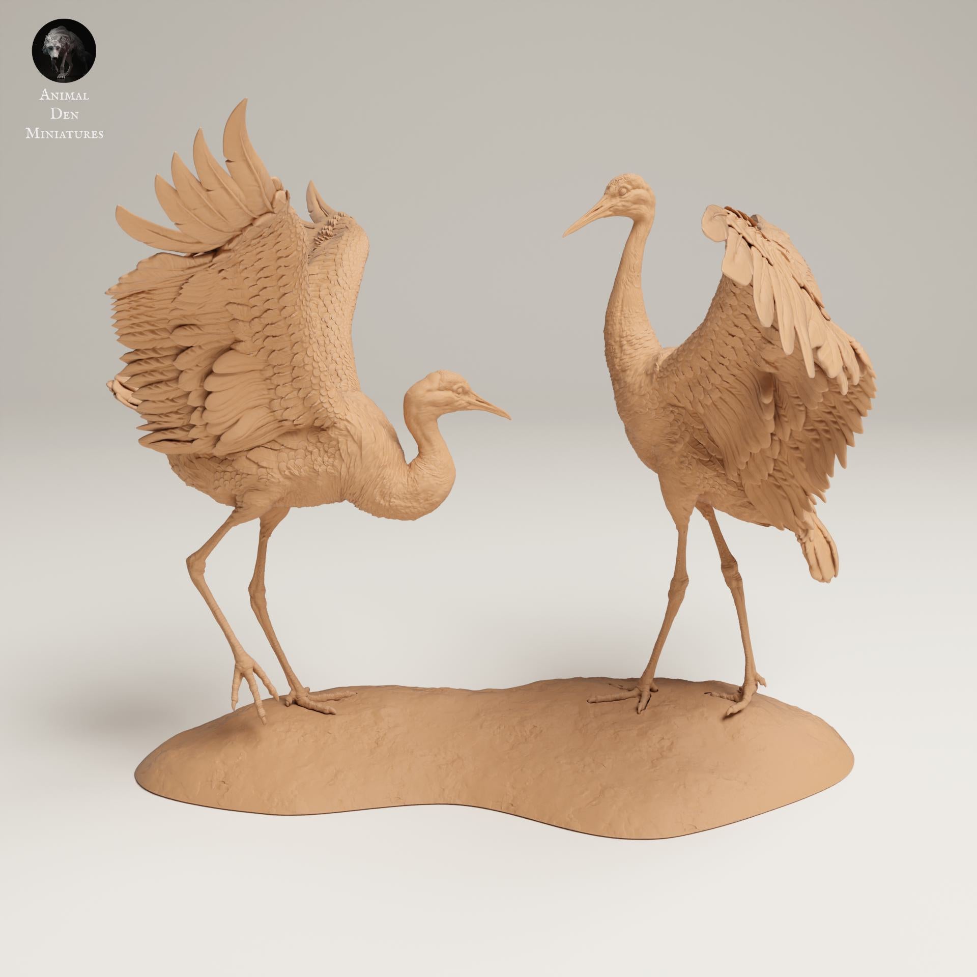 Foto del producto figura de animal diorama, modelismo: 0: figura de fauna salvaje: grúas canadienses danzantes – grandes grúas de arena (Ref 25_06_10)