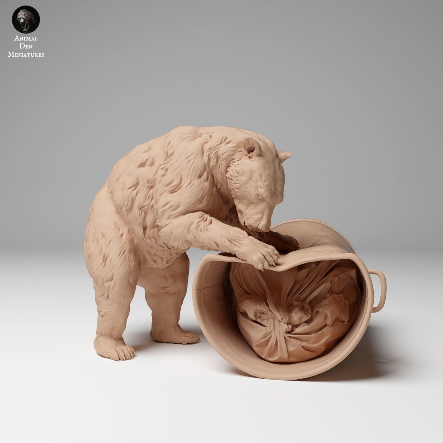 Produktfoto Tier Figur Diorama, Modellbau: 0: Wildtier Figur: Schwarzer Bär zerstört Mülltonne (Ref 24_11_09)