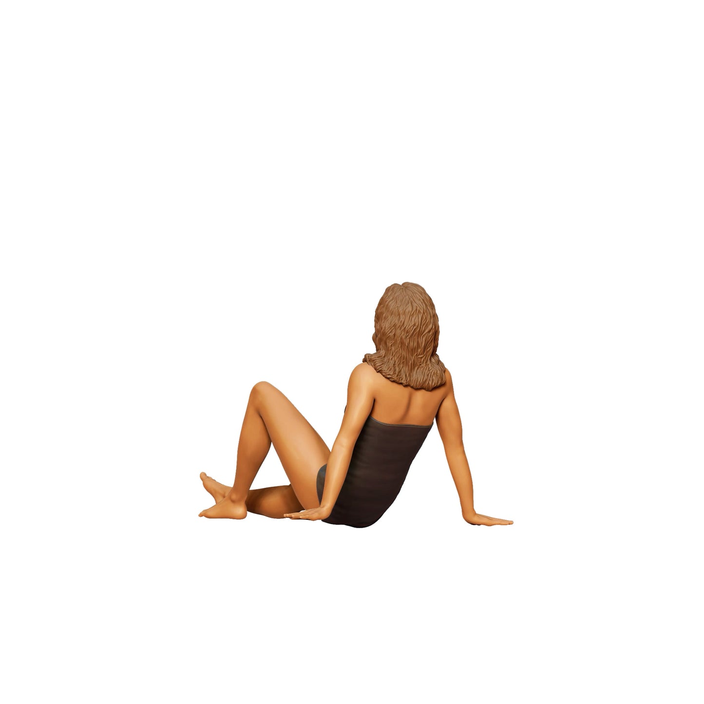 Diorama Modellbau Produktfoto 0: Liegende Frau im Badeanzug – Figur in entspannter Strandpose (Ref. Nr. 435)