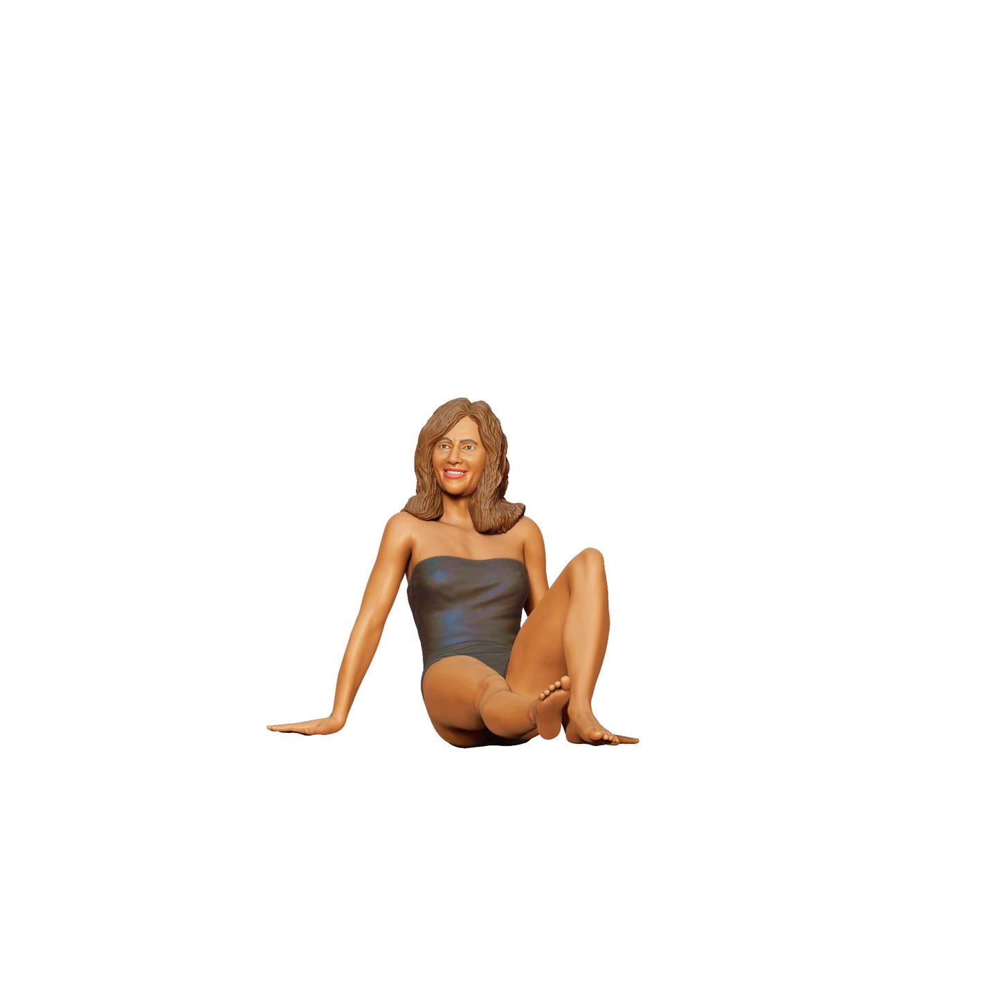Diorama Modellbau Produktfoto 0: Liegende Frau im Badeanzug – Figur in entspannter Strandpose (Ref. Nr. 435)