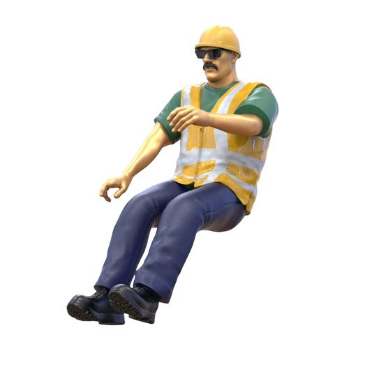 Foto del producto 0: Conductor de obrero - Con casco y gafas de sol - En el vehículo