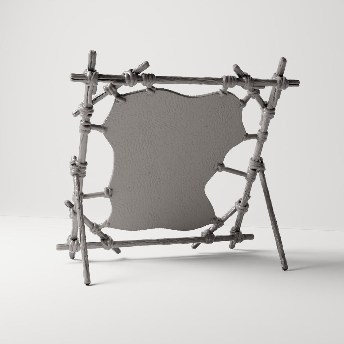 MyPortal 220 3: Diorama de artesanía: bastidor para secar cuero con piel de animal (Ref. 220D)