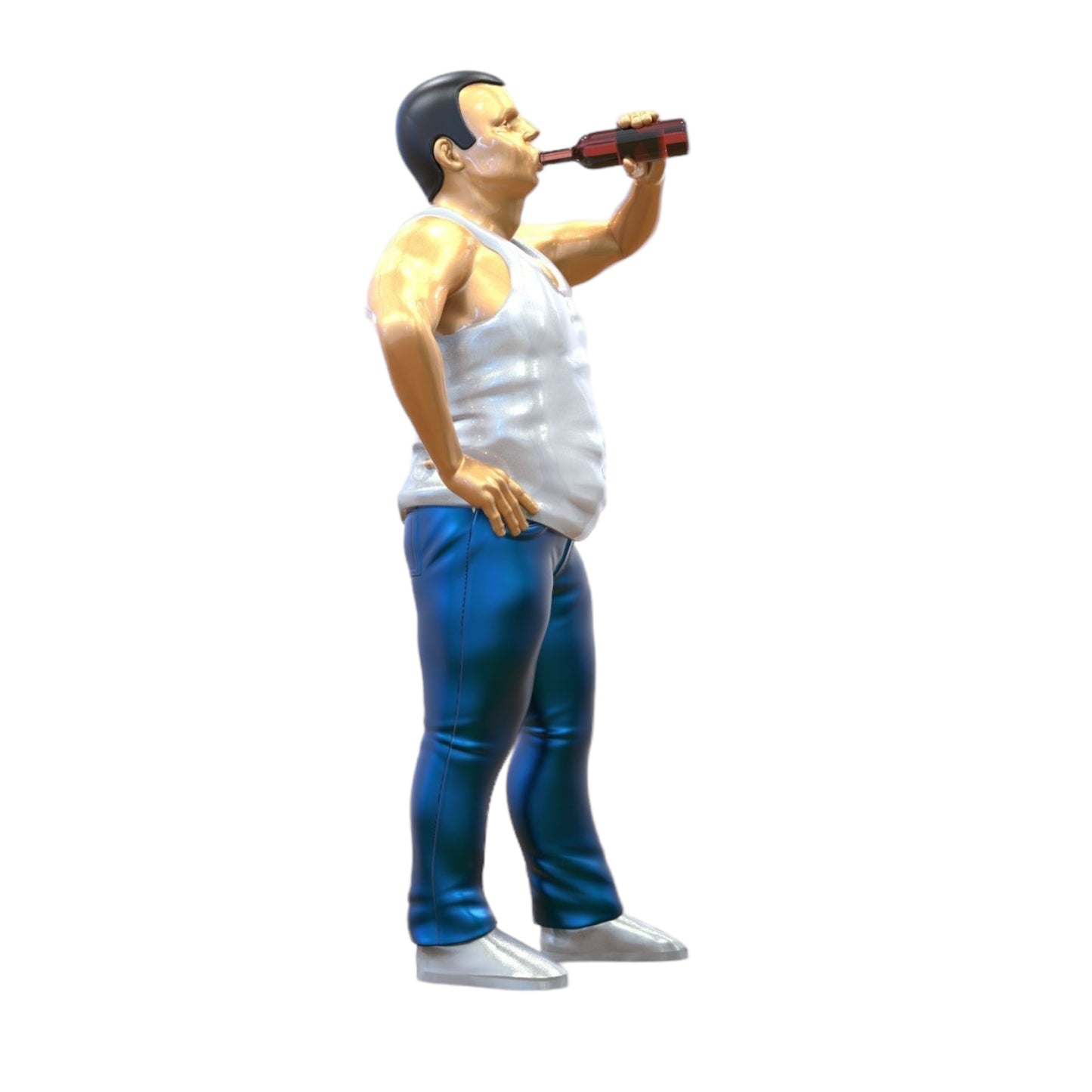 Produktfoto 0: Mann mit Bierflasche und Bierbauch