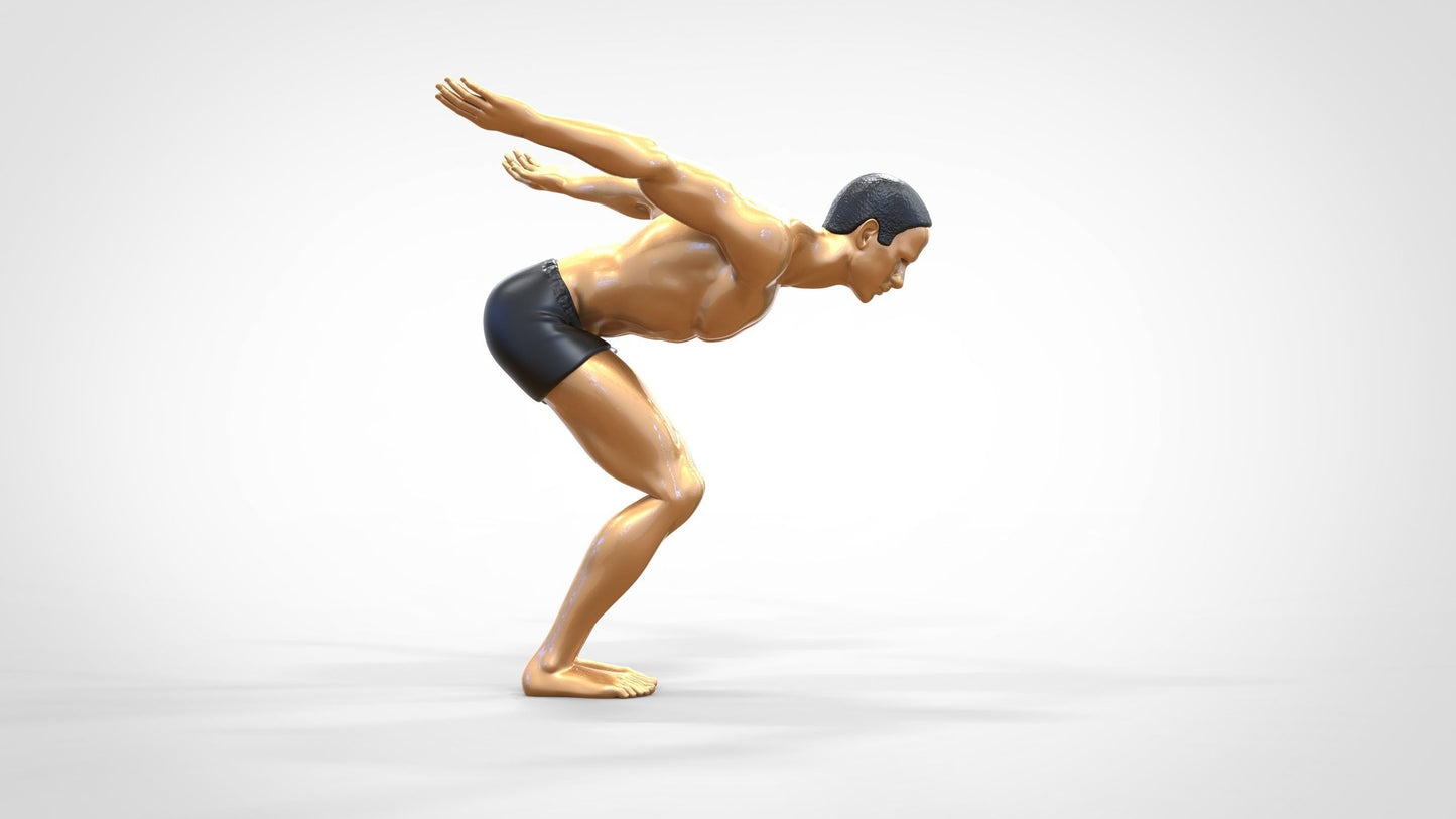 Miniatura Figura Nadador: Atleta a punto de saltar a la piscina (Nº 250)