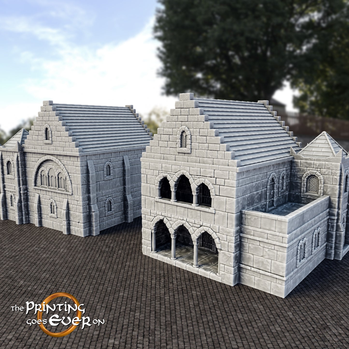 Foto del producto Tabletop 28mm The Printing Goes Ever On (TPGEO) 0: Casa residencial medieval B - Edificio de piedra del reino humano Gonthan - Terreno transitable
