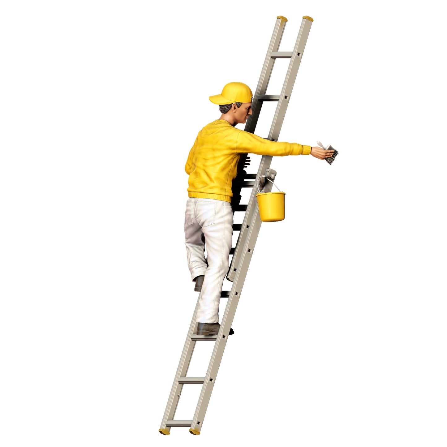 Miniatura: Pintor con pincel y cubo - Artesano en escalera (Nº 277)