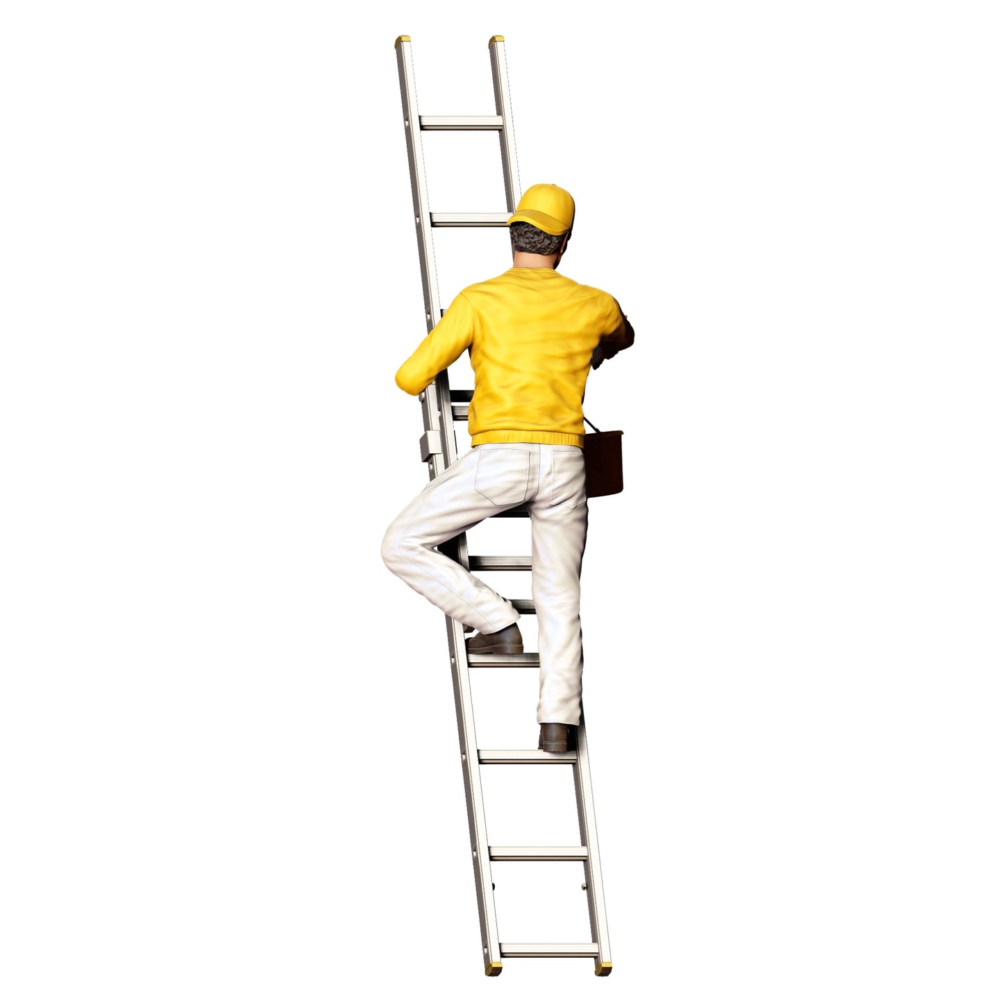 Miniatura: Pintor con pincel y cubo - Artesano en escalera (Nº 277)