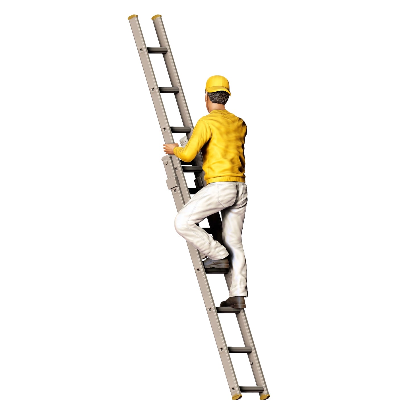 Miniatura: Pintor con pincel y cubo - Artesano en escalera (Nº 277)