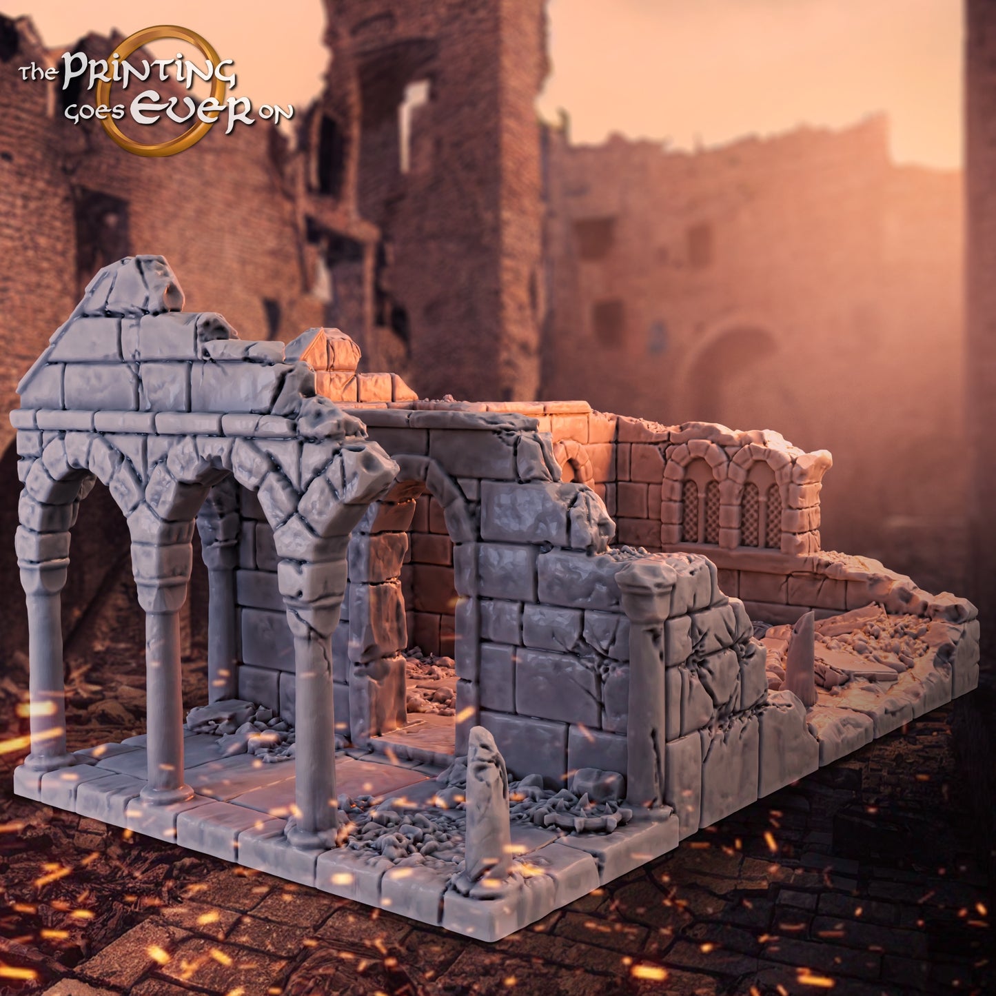Foto del producto Tabletop 28mm The Printing Goes Ever On (TPGEO) 0: Ruina de casa medieval A1 - Restos del edificio del reino humano Gonthan