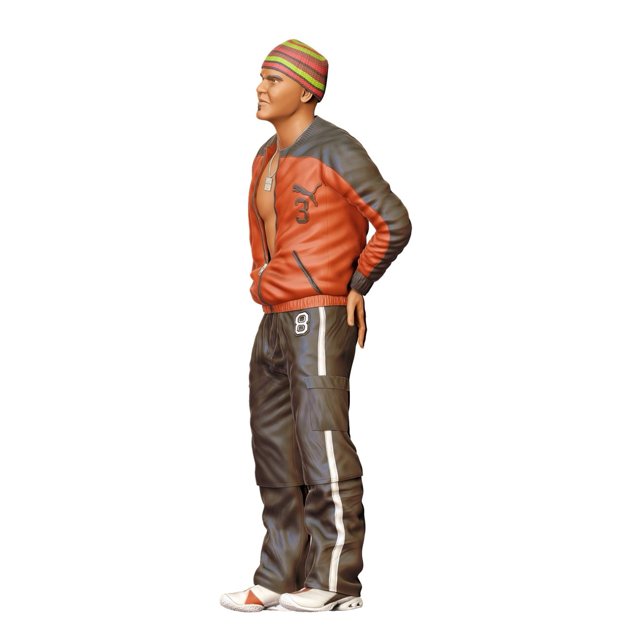 Imagen del producto 6 de 6: Miniatura: Hombre con gorra y chaqueta de cuero (N.º 281)