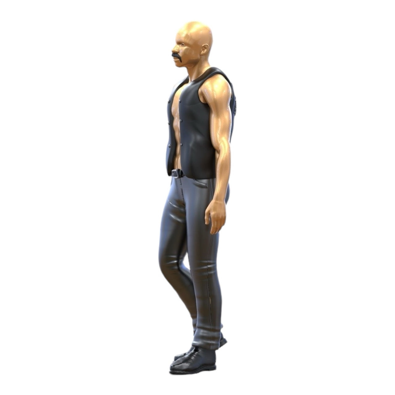 Imagen del producto 7 de 7: Miniatura de figura Biker/Miembro de banda con chaleco: Calvo (Nº 283)