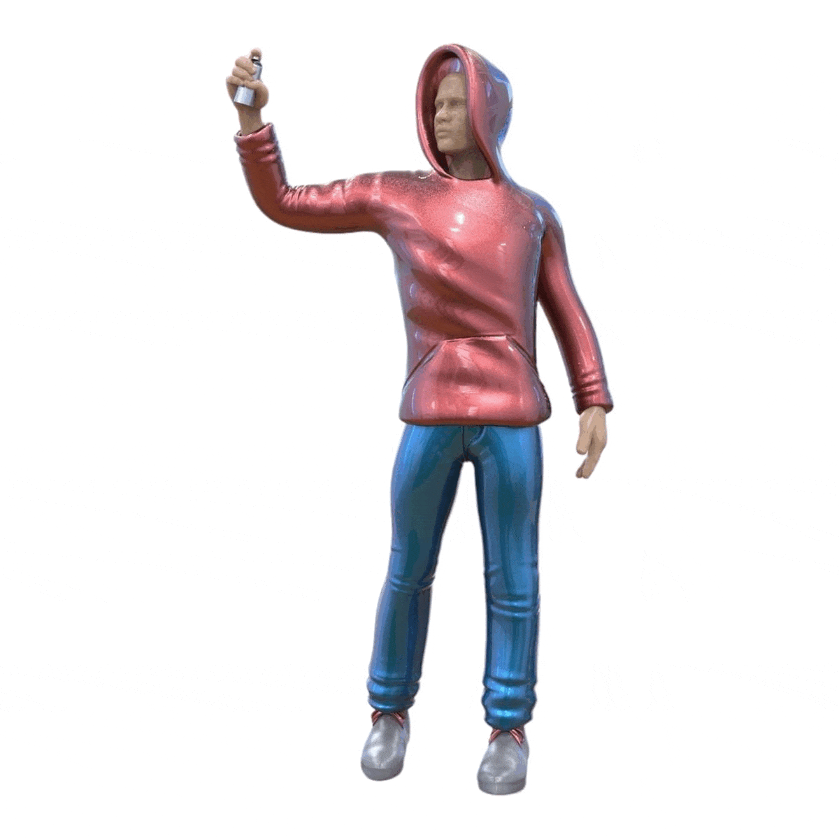 Miniatura: Joven Sprayer - Joven con sudadera con capucha y bote de spray de graffiti (Nº 286)