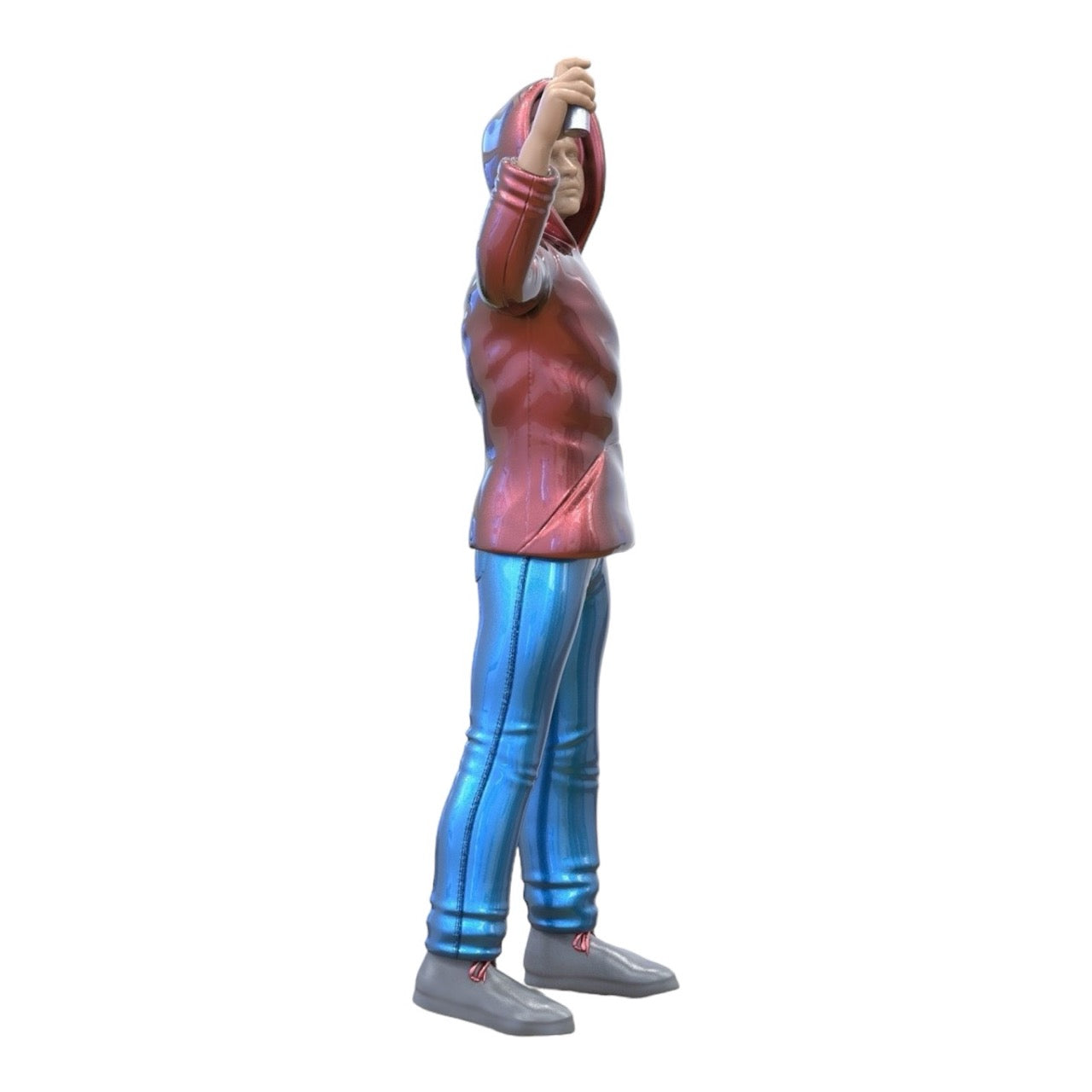 Miniatura: Joven Sprayer - Joven con sudadera con capucha y bote de spray de graffiti (Nº 286)