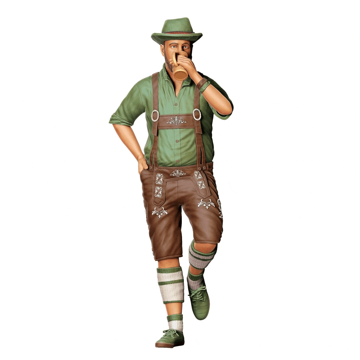 Miniatura Oktoberfest: Invitado de la Feria: Hombre con traje tradicional y jarra de cerveza (Nº 289)