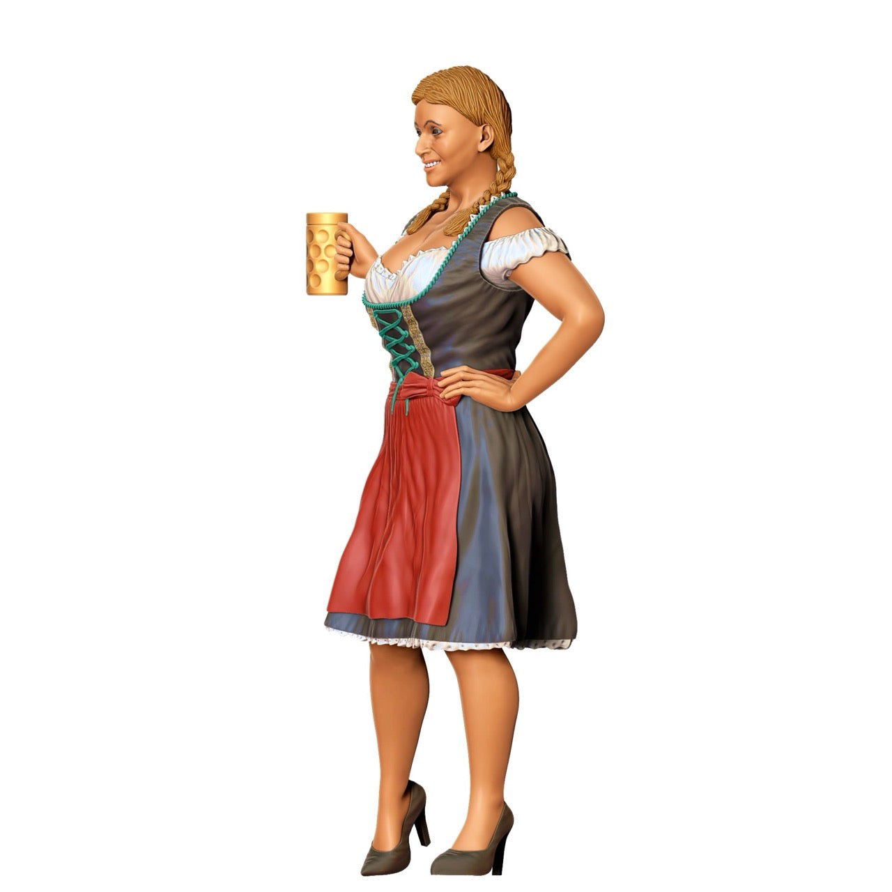 Imagen del producto 6 de 6: Miniatura Figura Oktoberfest: Invitados de la Feria: Mujer con traje tradicional de Dirndl y jarra de cerveza (Nº 290)