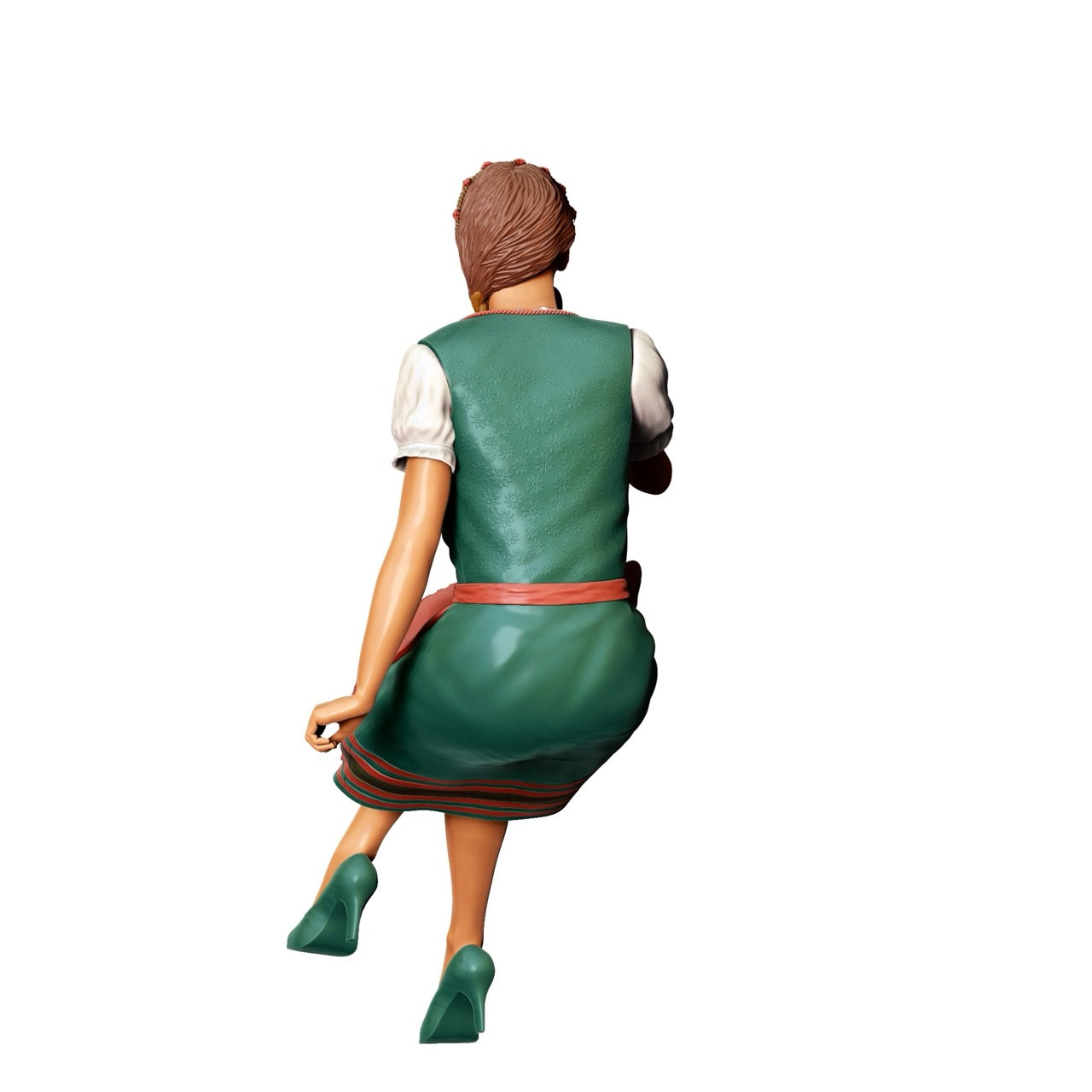 Miniatura Oktoberfest: Invitados de la Feria: Mujer sentada con vestido tradicional y jarra de cerveza (N° 291)