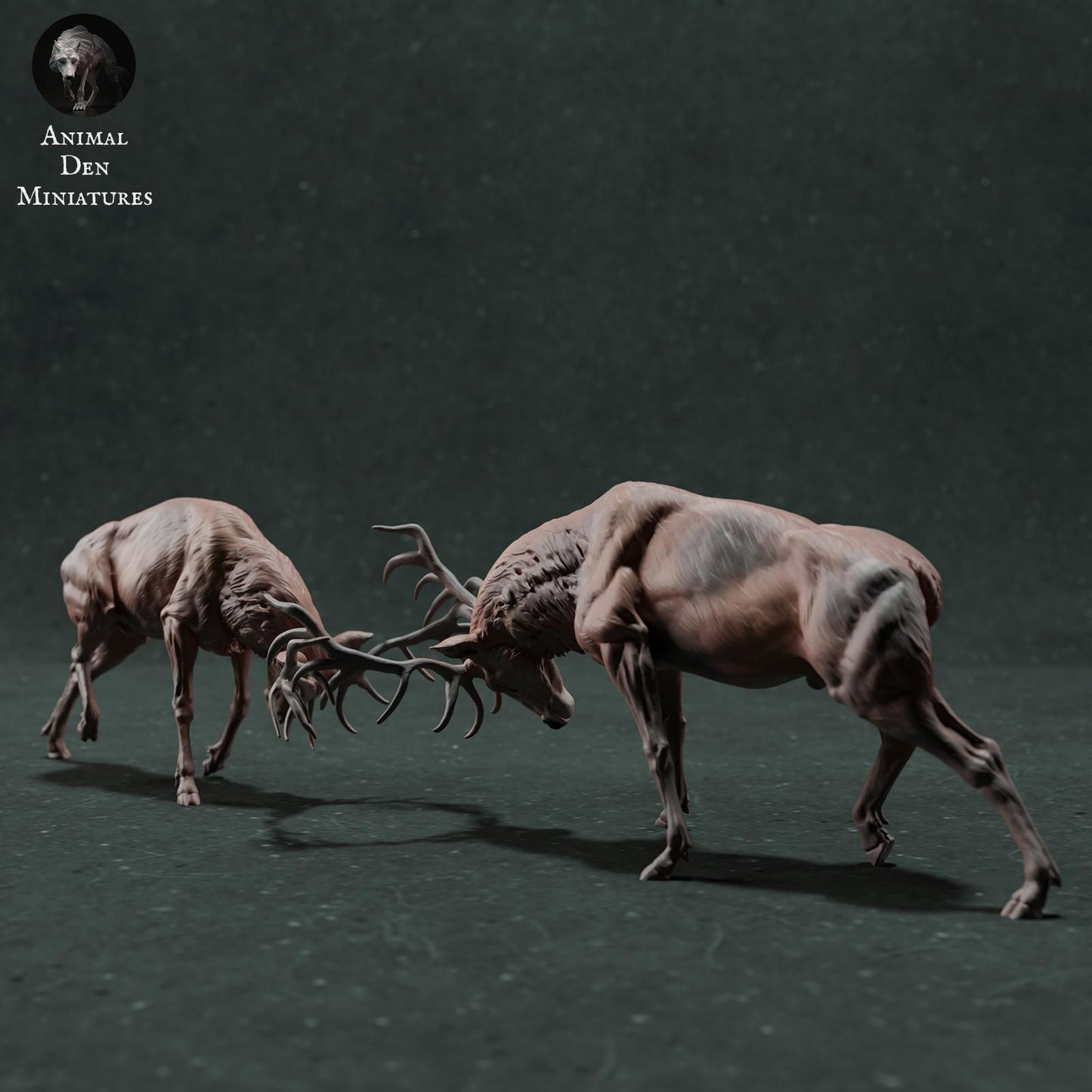 Foto del producto Figura de animal Diorama, Modelismo: 0: Figura de fauna salvaje: ciervos rojos en combate – Diorama de lucha de ciervos (Ref 01_01_71)