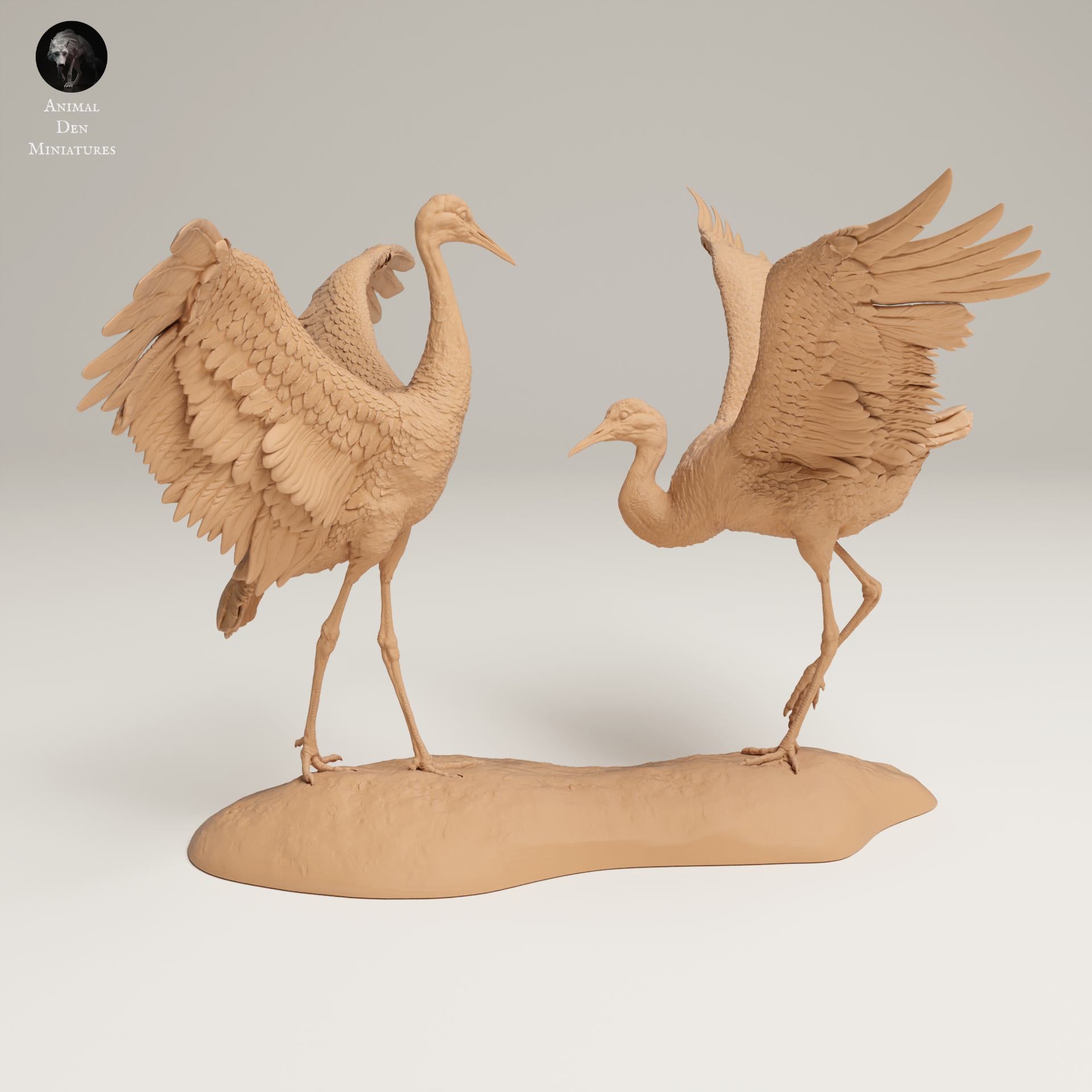 Foto del producto figura de animal diorama, modelismo: 0: figura de fauna salvaje: grúas canadienses danzantes – grandes grúas de arena (Ref 25_06_10)