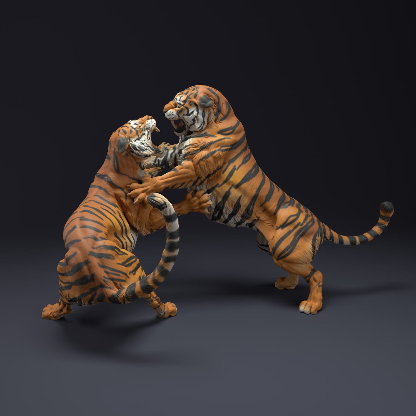 Produktfoto Tier Figur Diorama, Modellbau: 0: Wildtier Figur: kämpfende Bengalische Tiger – Diorama Zubehör (Ref 01_01_37)