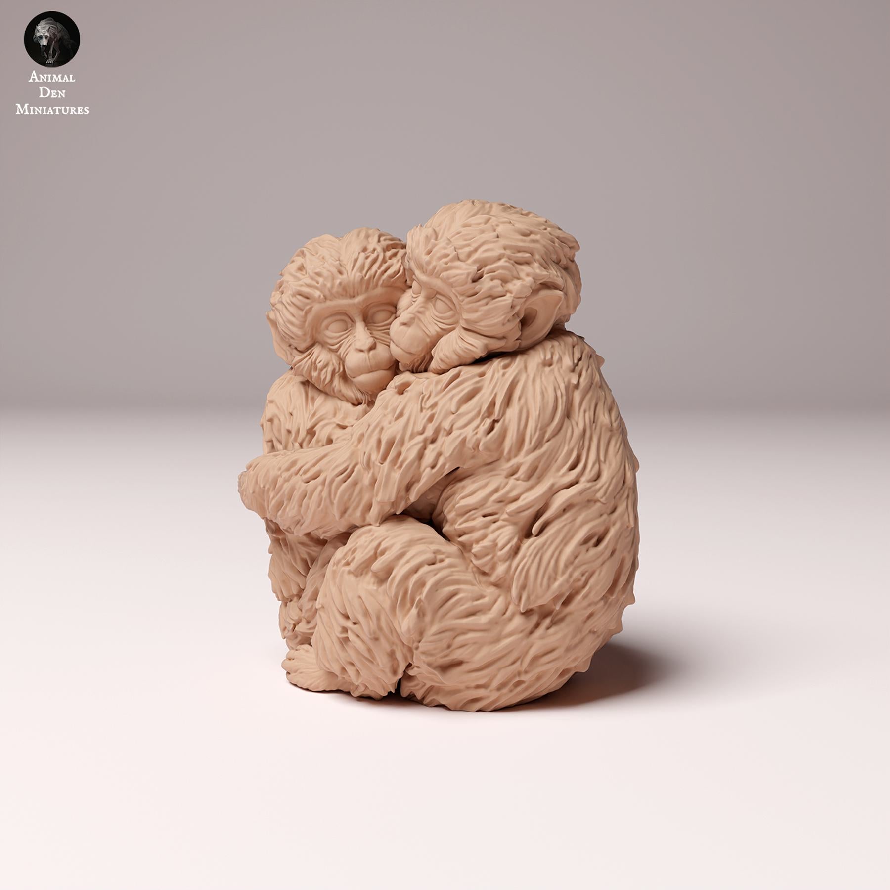 Foto del producto Figura de animal Diorama, Modelismo: 0: Figura de fauna salvaje: Bebés macacos japoneses – Abrazo (Ref 24_10_06)